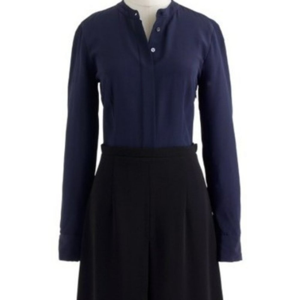 J. Crew Collection Navy Blue Silk Ensemble Dress